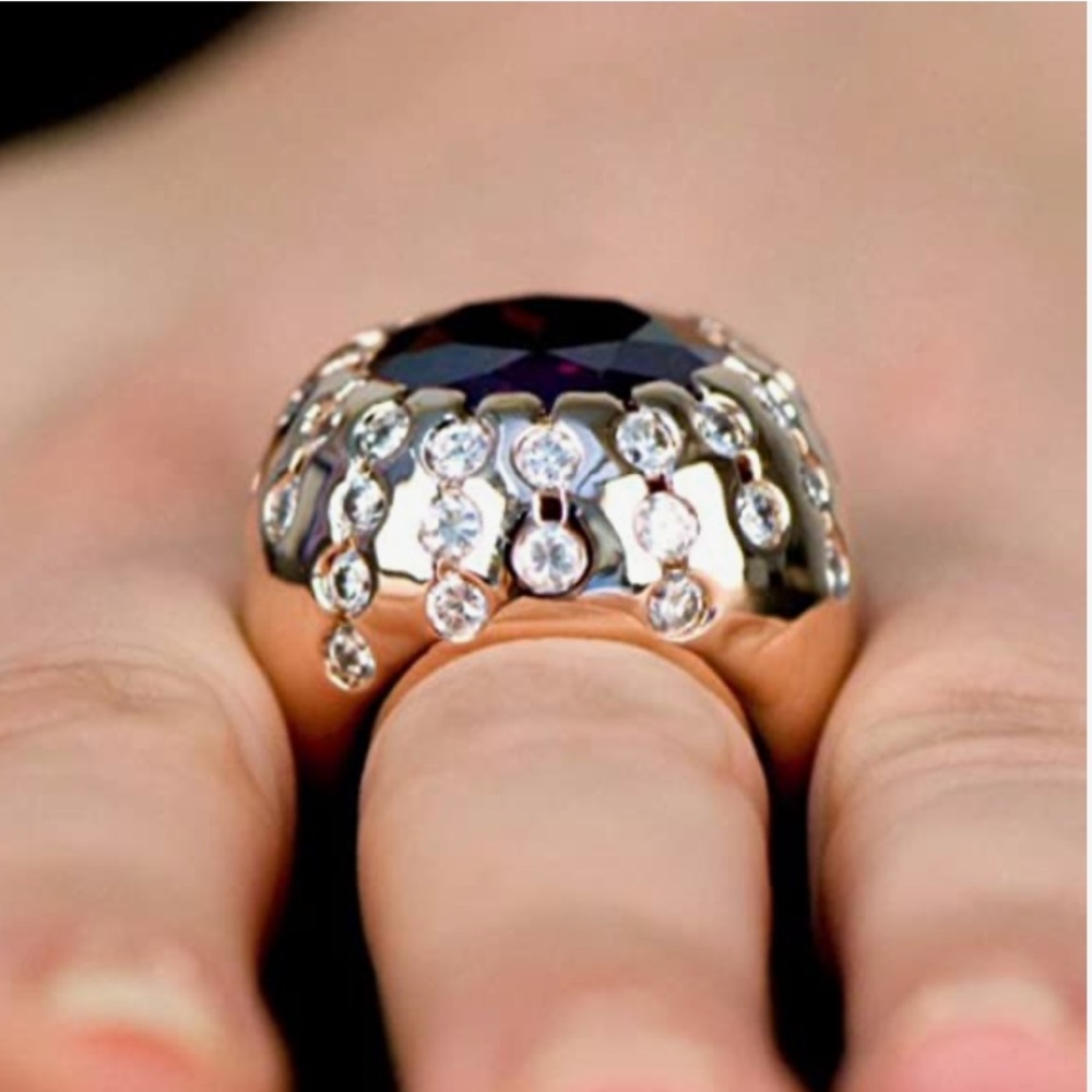Kezia’s Purple Cocktail Ring size 9 rose gold tone - Picture 4 of 5